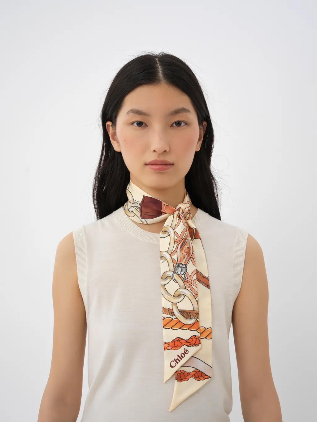 Pattern Printed Silk Scarf