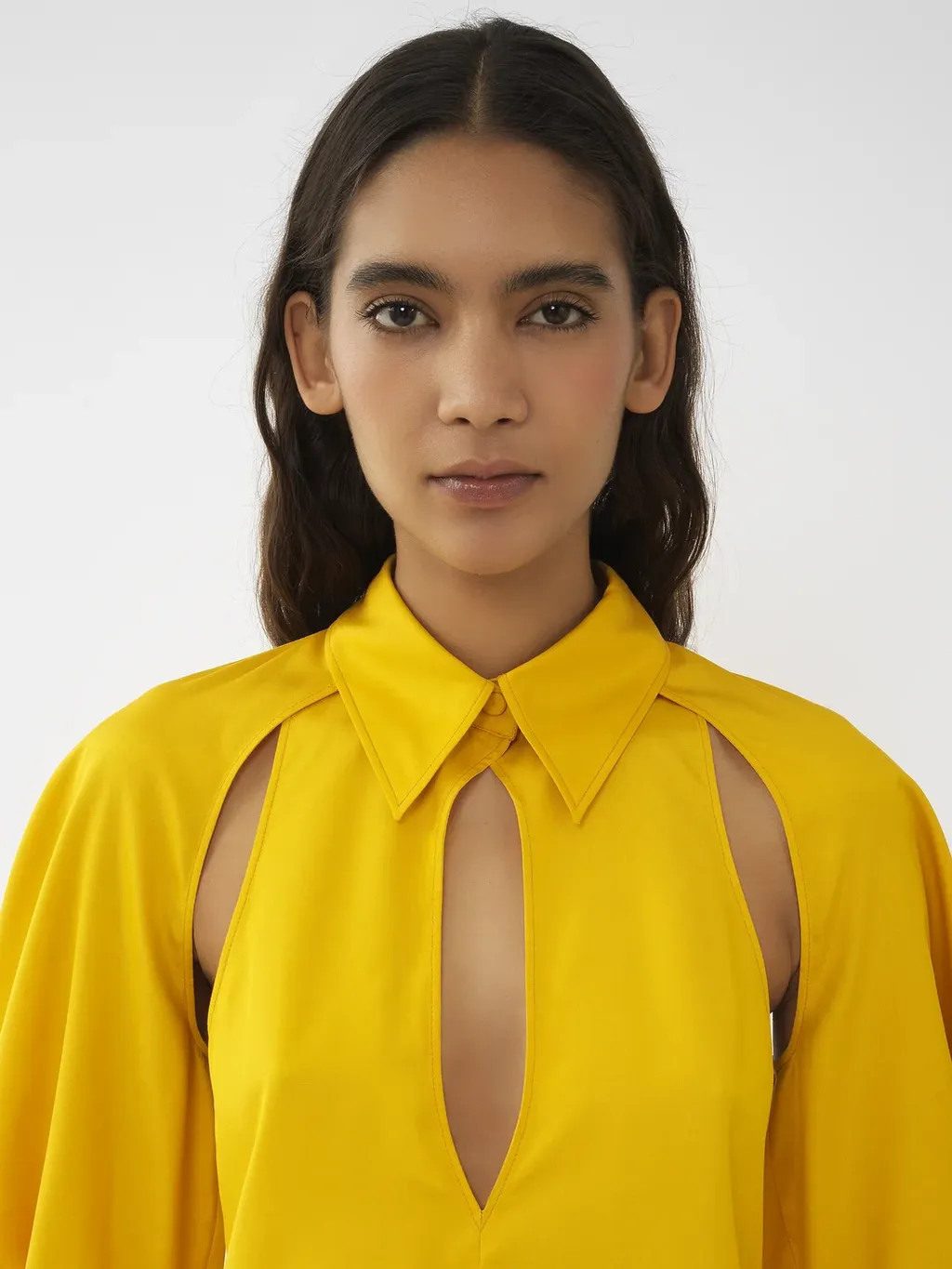 Open-Shoulder Silk Blouse, 4