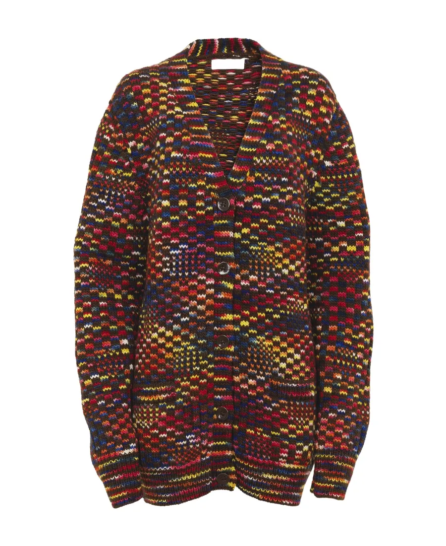 Generous V-Neck Knitted Cardigan