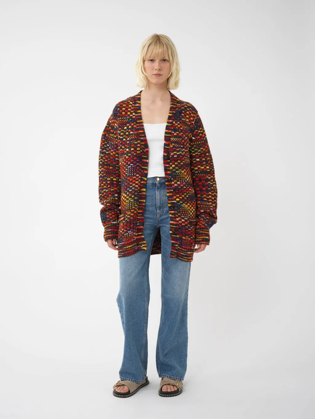 Generous V-Neck Knitted Cardigan
