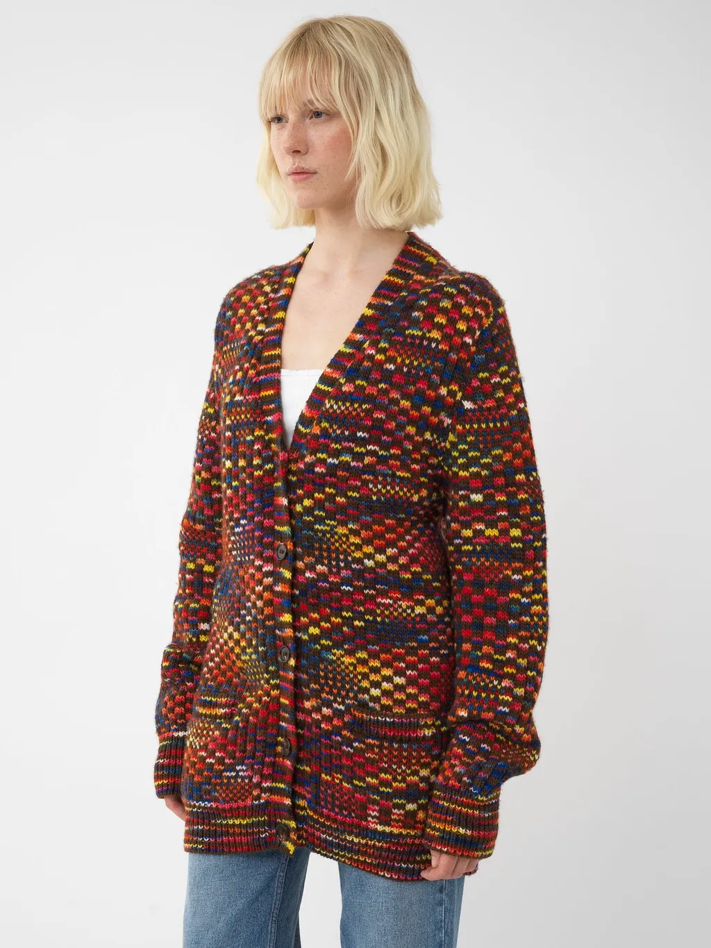 Generous V-Neck Knitted Cardigan