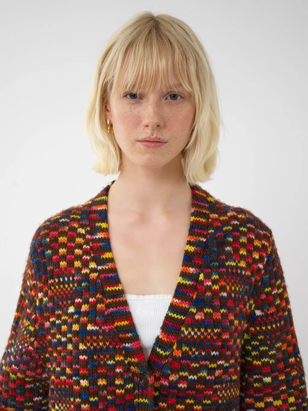 Generous V-Neck Knitted Cardigan