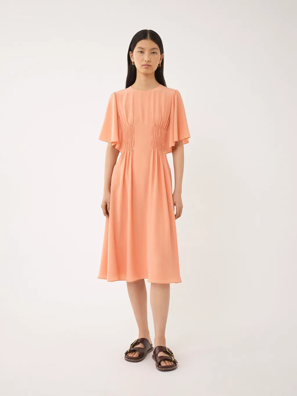 Wing Sleeved Flared Dress
