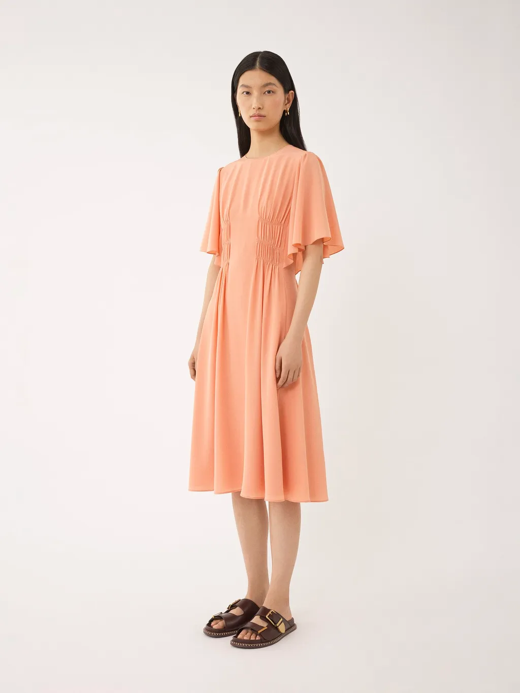Wing Sleeved Flared Dress
