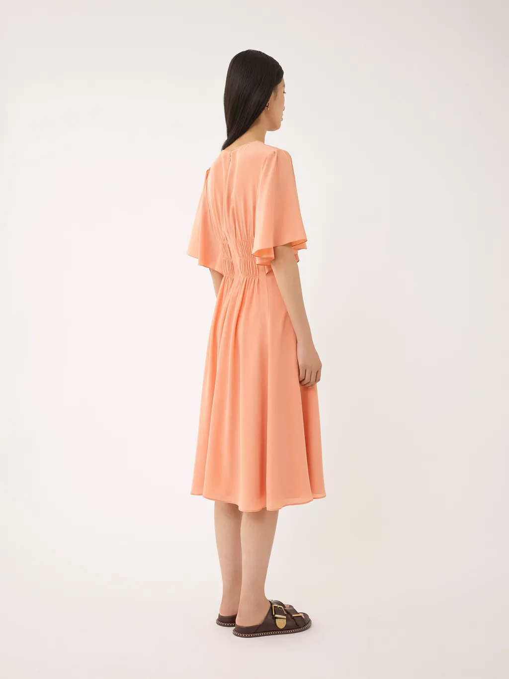 Wing Sleeved Flared Dress
