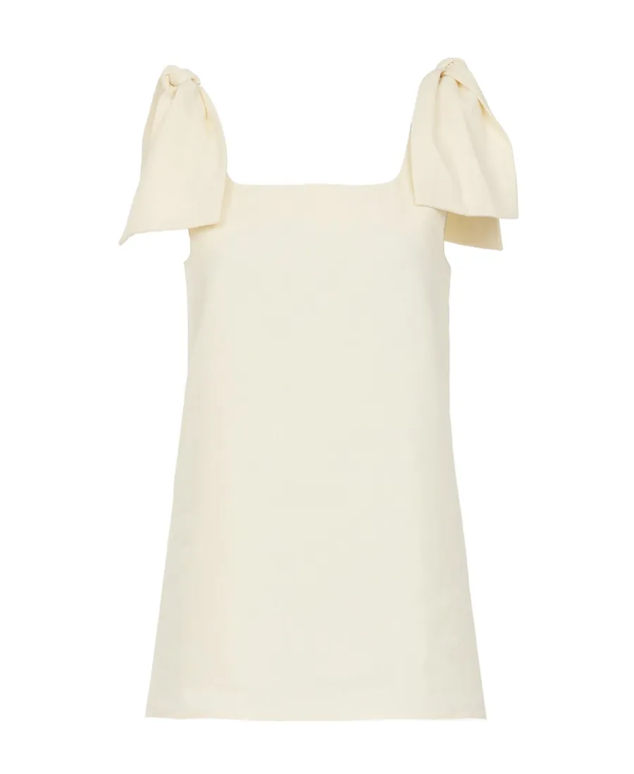 Bow-Strapped Square-Neck Tank Top