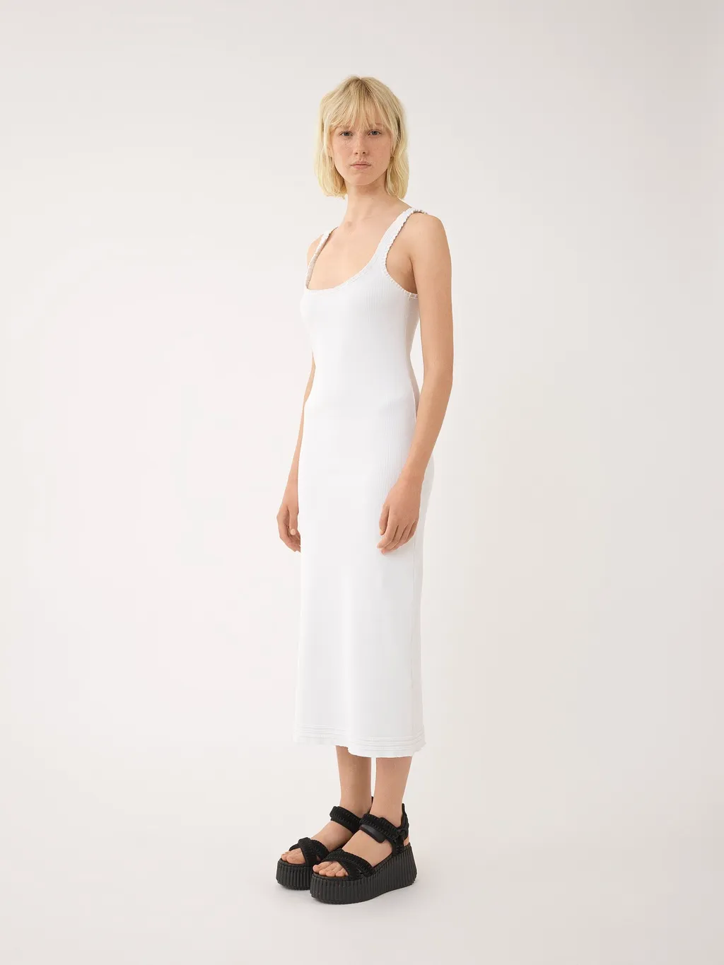 Classic Ribbed Sleeveless Dress