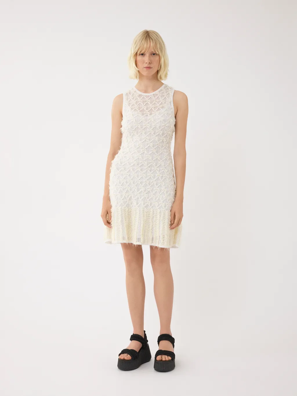 Lace Detailed Flared Mini Dress