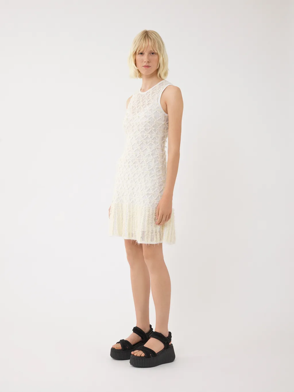 Lace Detailed Flared Mini Dress