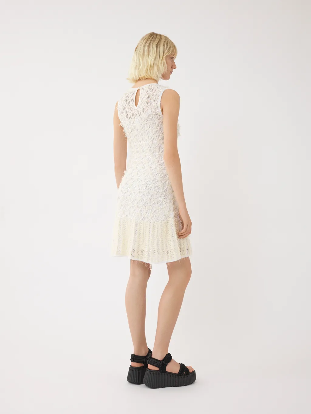 Lace Detailed Flared Mini Dress
