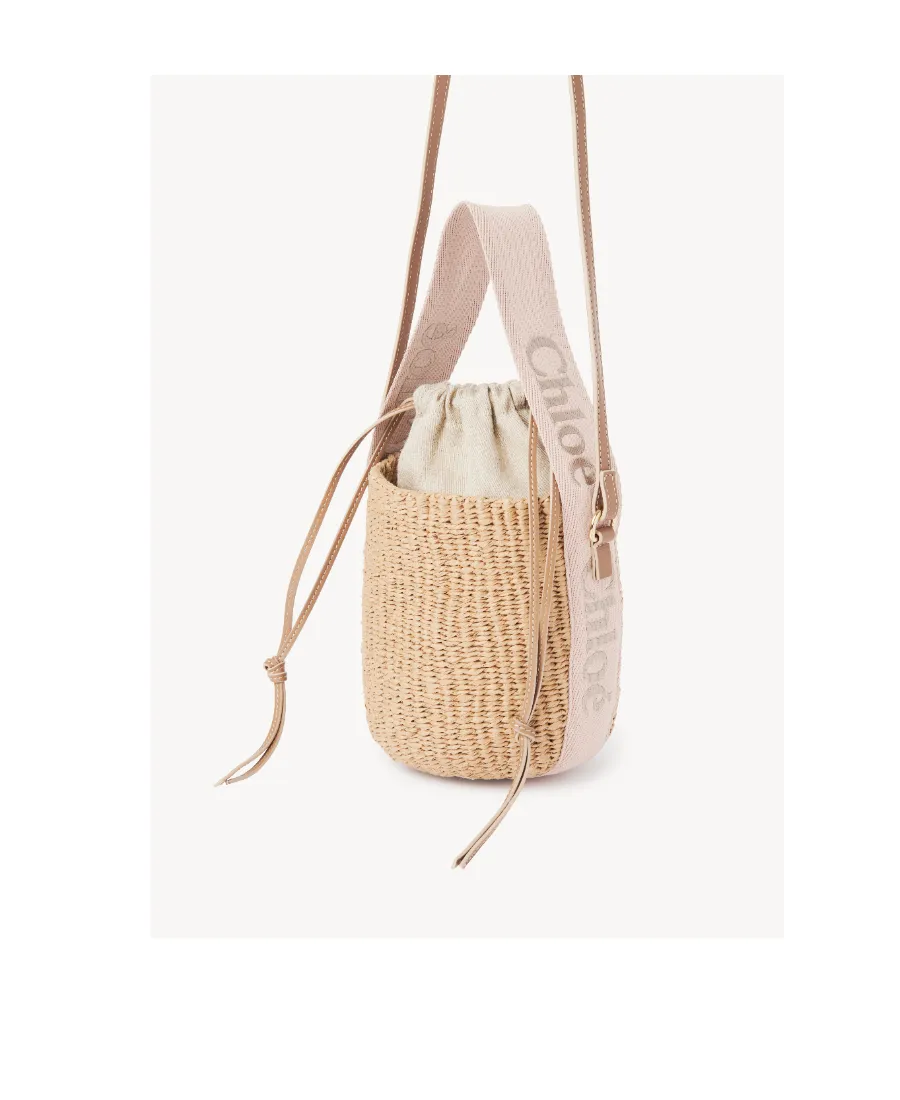Woody Drawstring Small Basket Bag