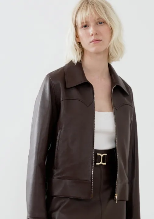 Zip-Up Leather Jacket