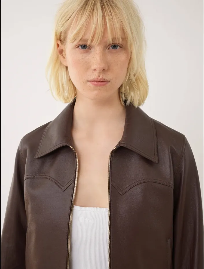 Zip-Up Leather Jacket
