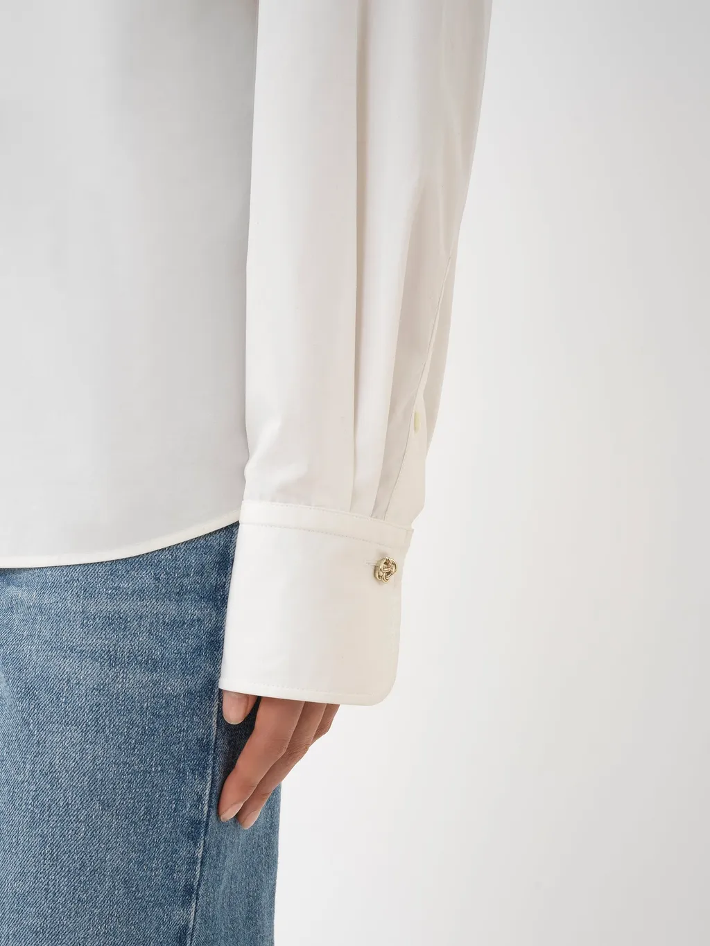 Band Collar Long-Sleeved Shirt