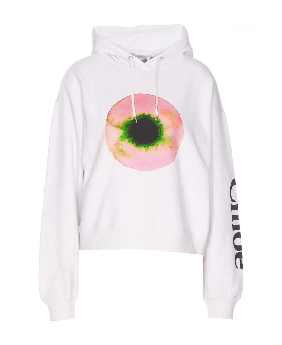 Abstract Print Cotton Hoodie