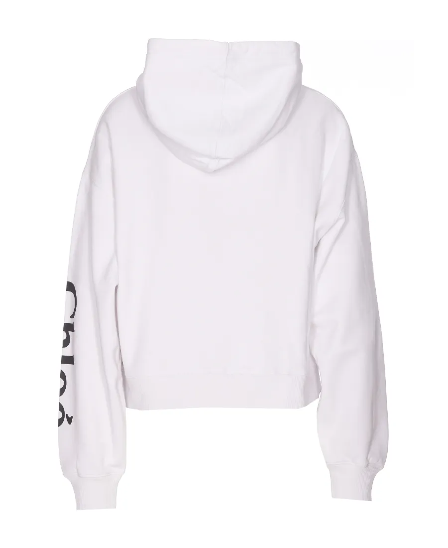 Abstract Print Cotton Hoodie