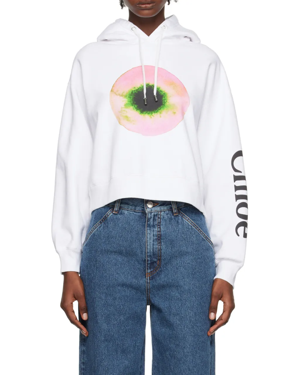Abstract Print Cotton Hoodie