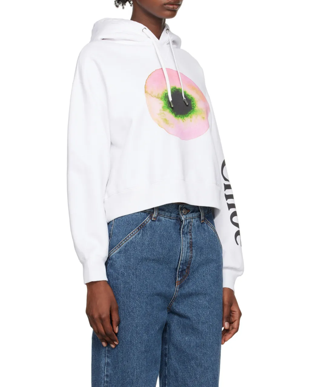 Abstract Print Cotton Hoodie