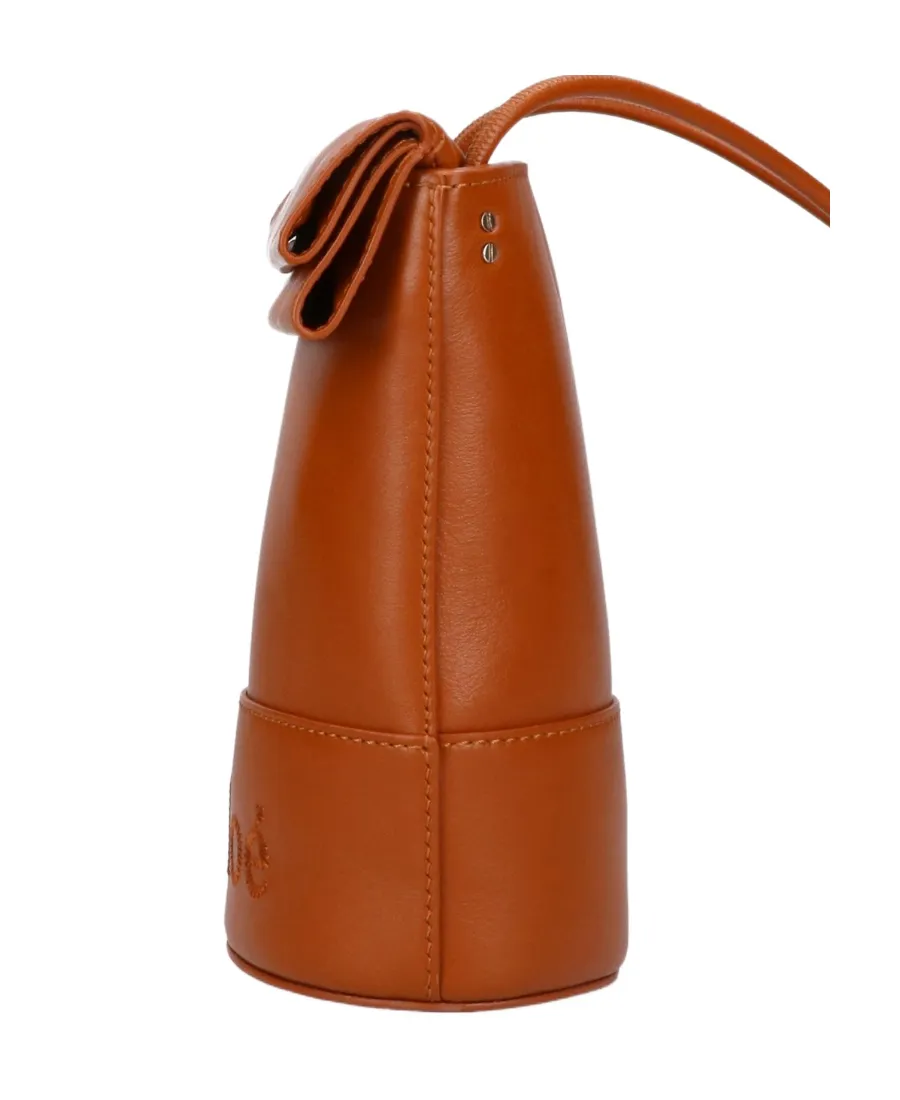 Embroidered-Logo Leather Mini Bag