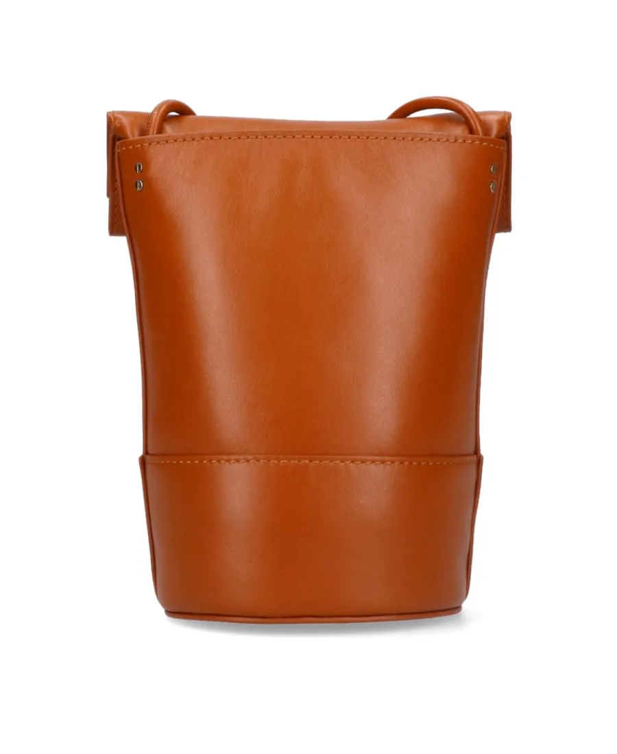 Embroidered-Logo Leather Mini Bag