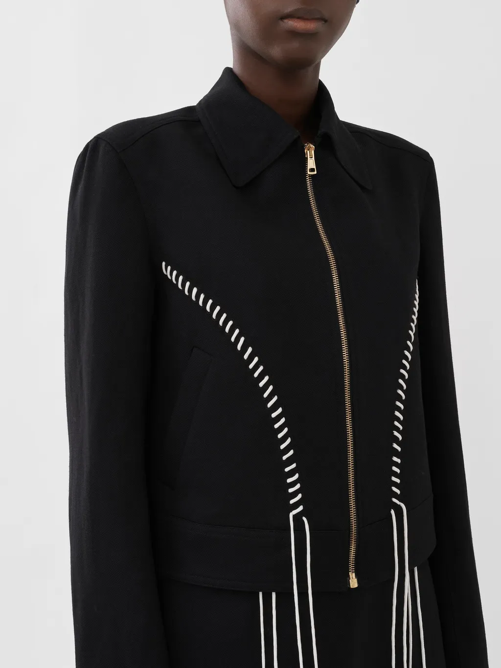 Embroidered Cropped Jacket