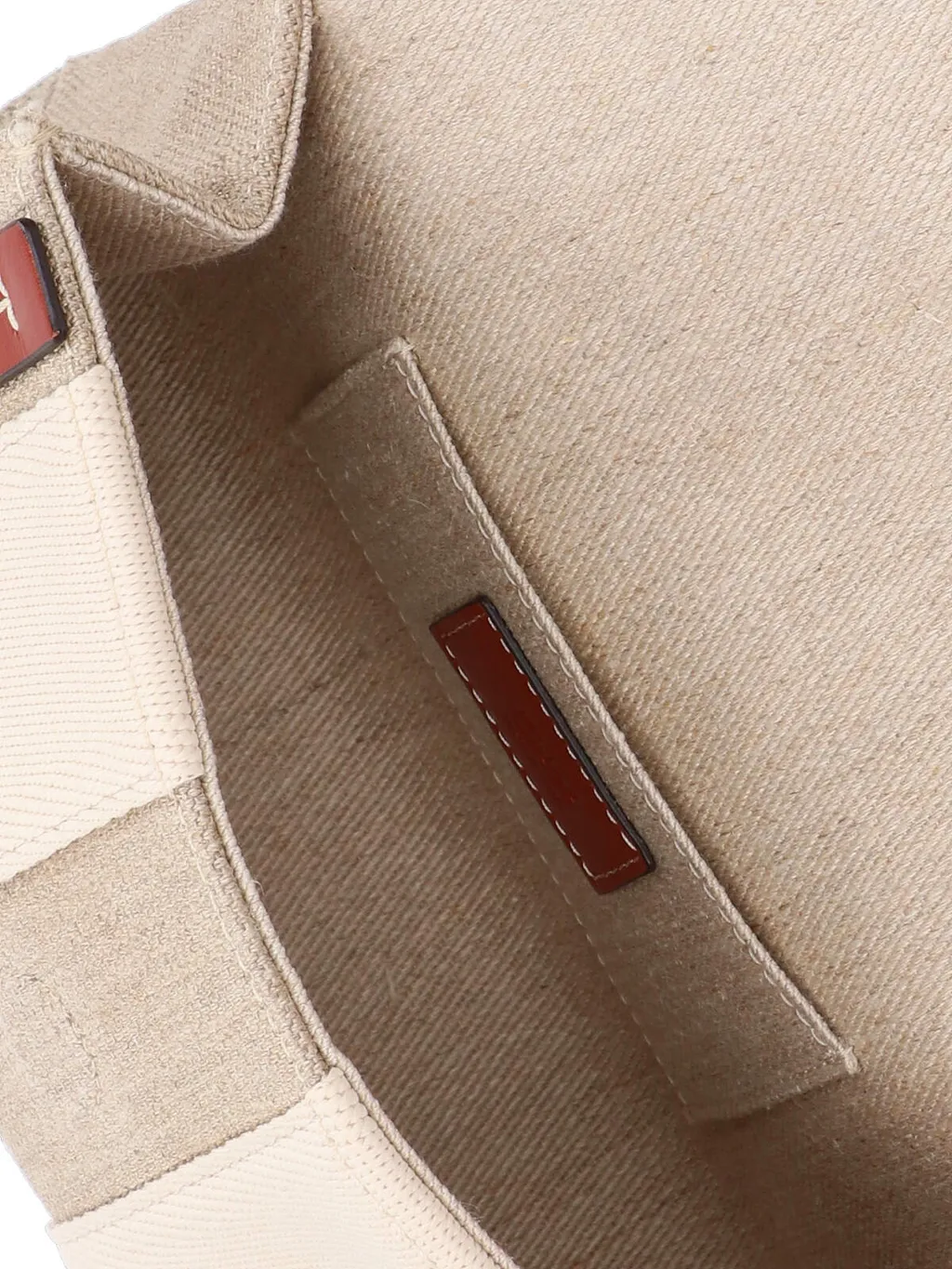 Logo Embroidered Flap Shoulder Bag
