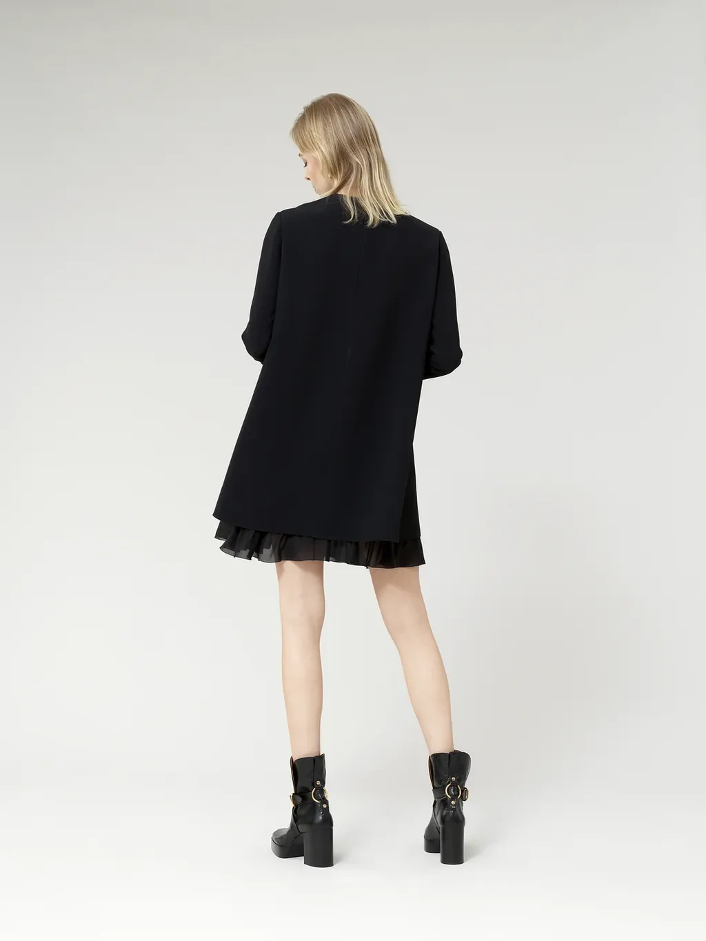 Ruffled Logo Embroidered Dress