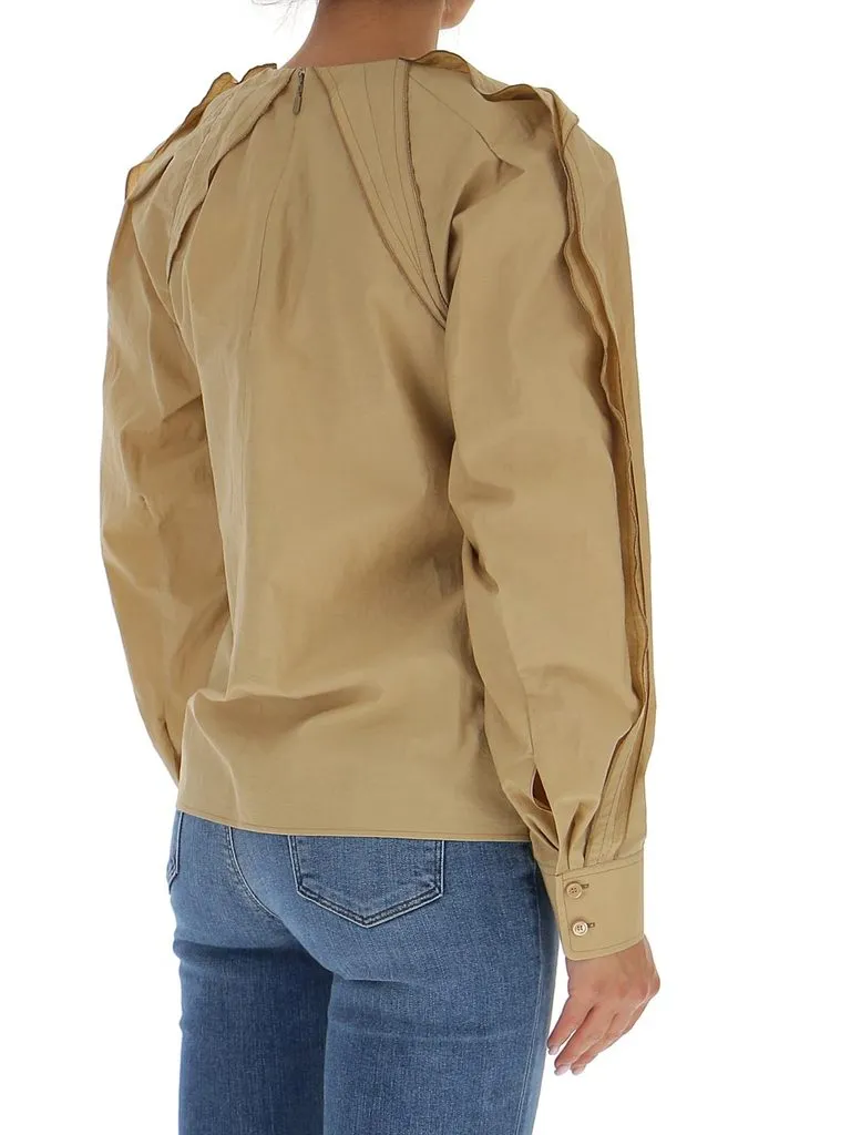 Lotus Leaf Sleeved Blouse