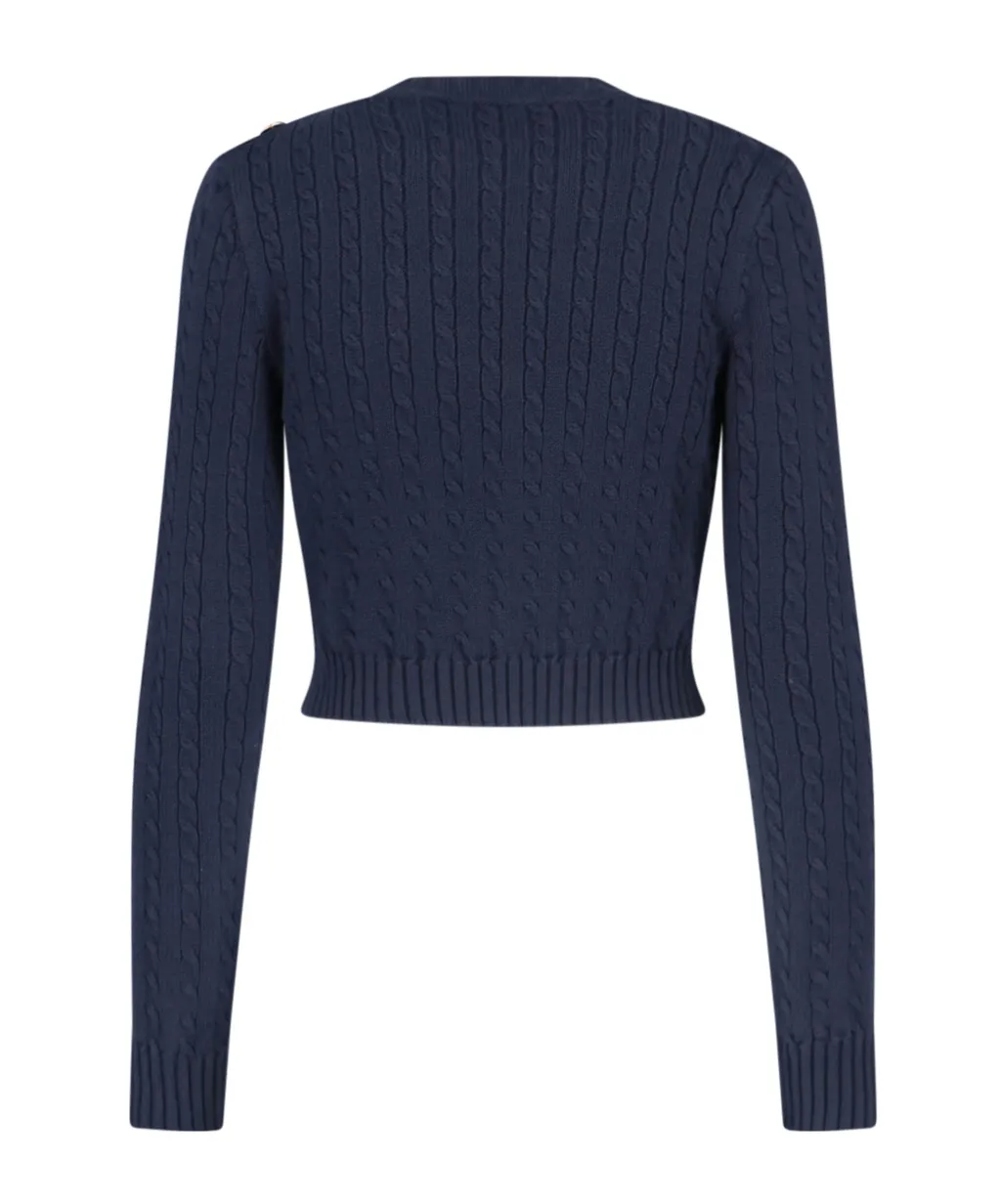 Buttoned-Detail Knitted Jumper