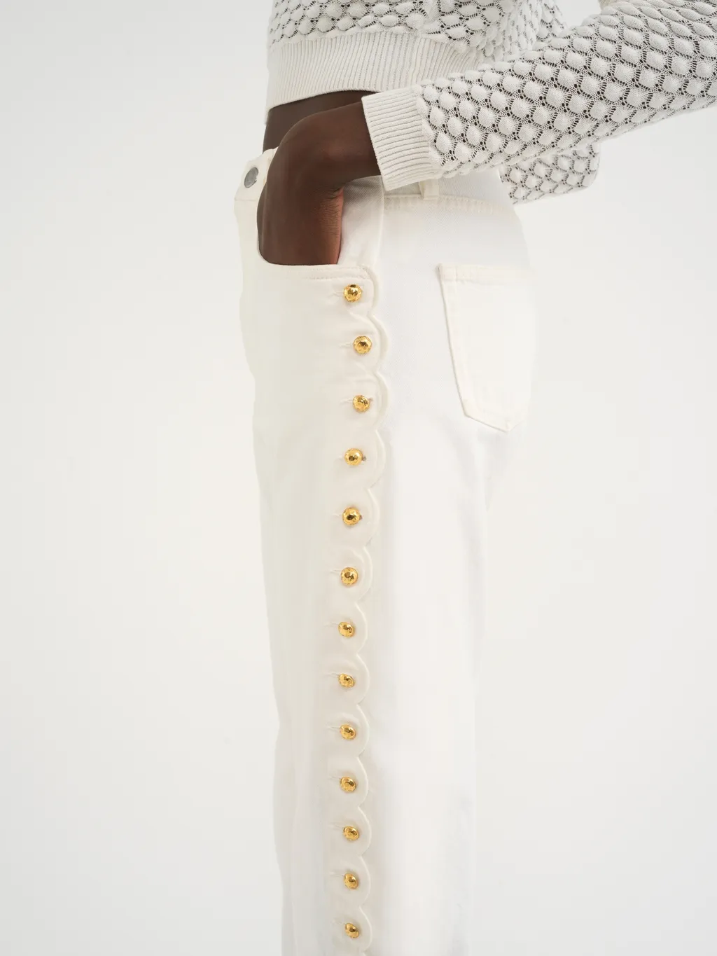 Embellished Cropped Jeans