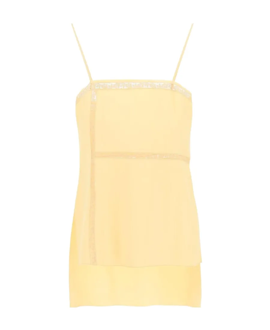 High-Low Camisole With Lace Trim