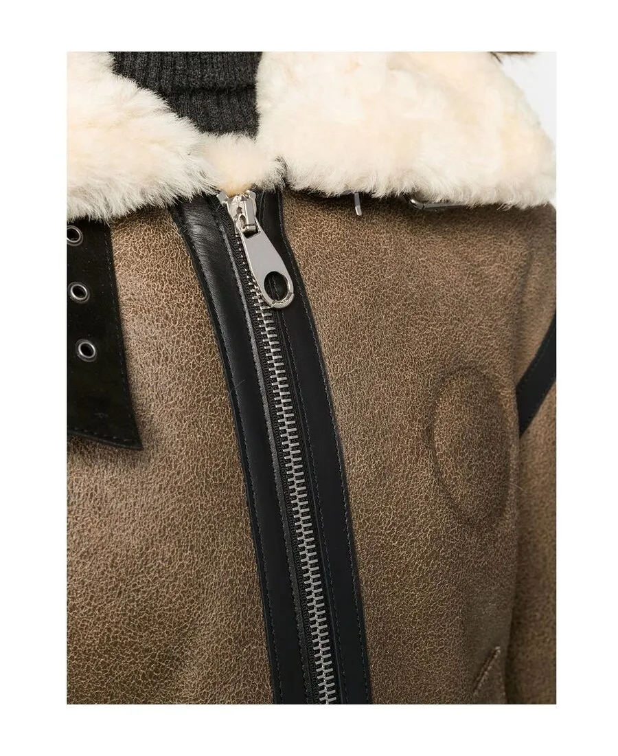 Shearling-Trim Hooded Coat