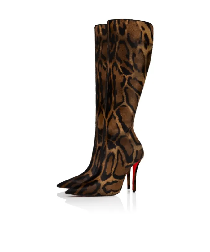 100Mm Miss Z Pointed Animal Print Boots