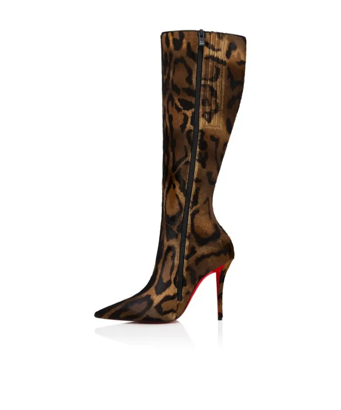 100Mm Miss Z Pointed Animal Print Boots