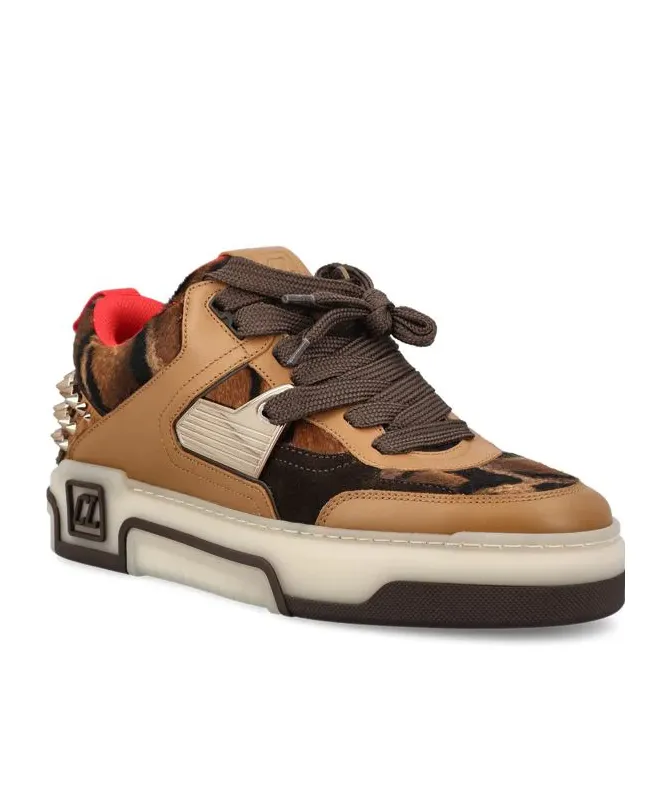 Leopard-Print Studded Sneakers