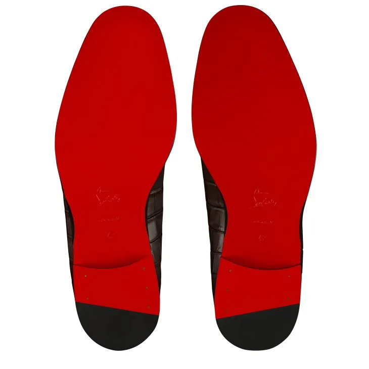 Crocodile-Embossed Metal-Detail Loafers