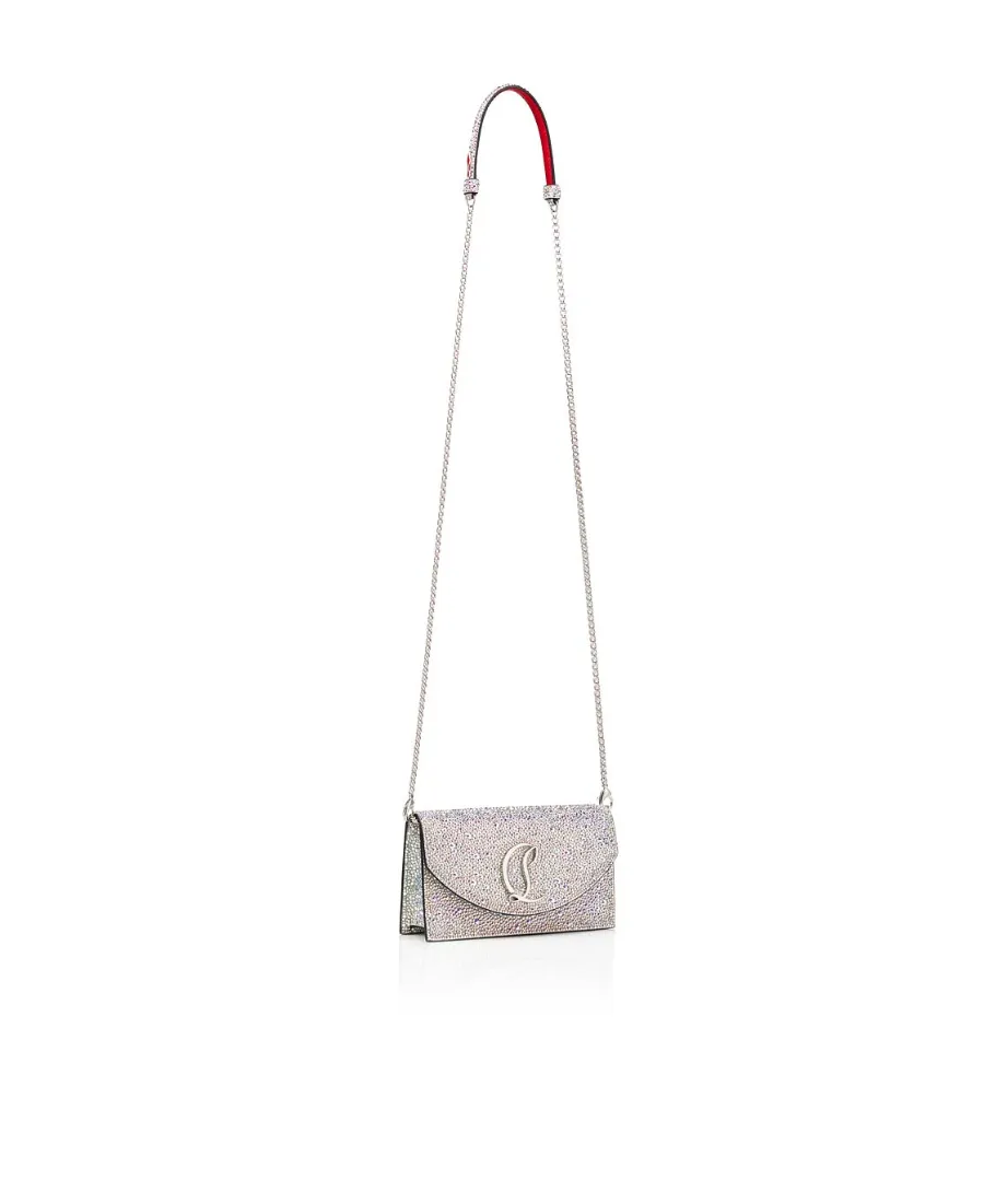 Logo Crystal Chain Shoulder Bag