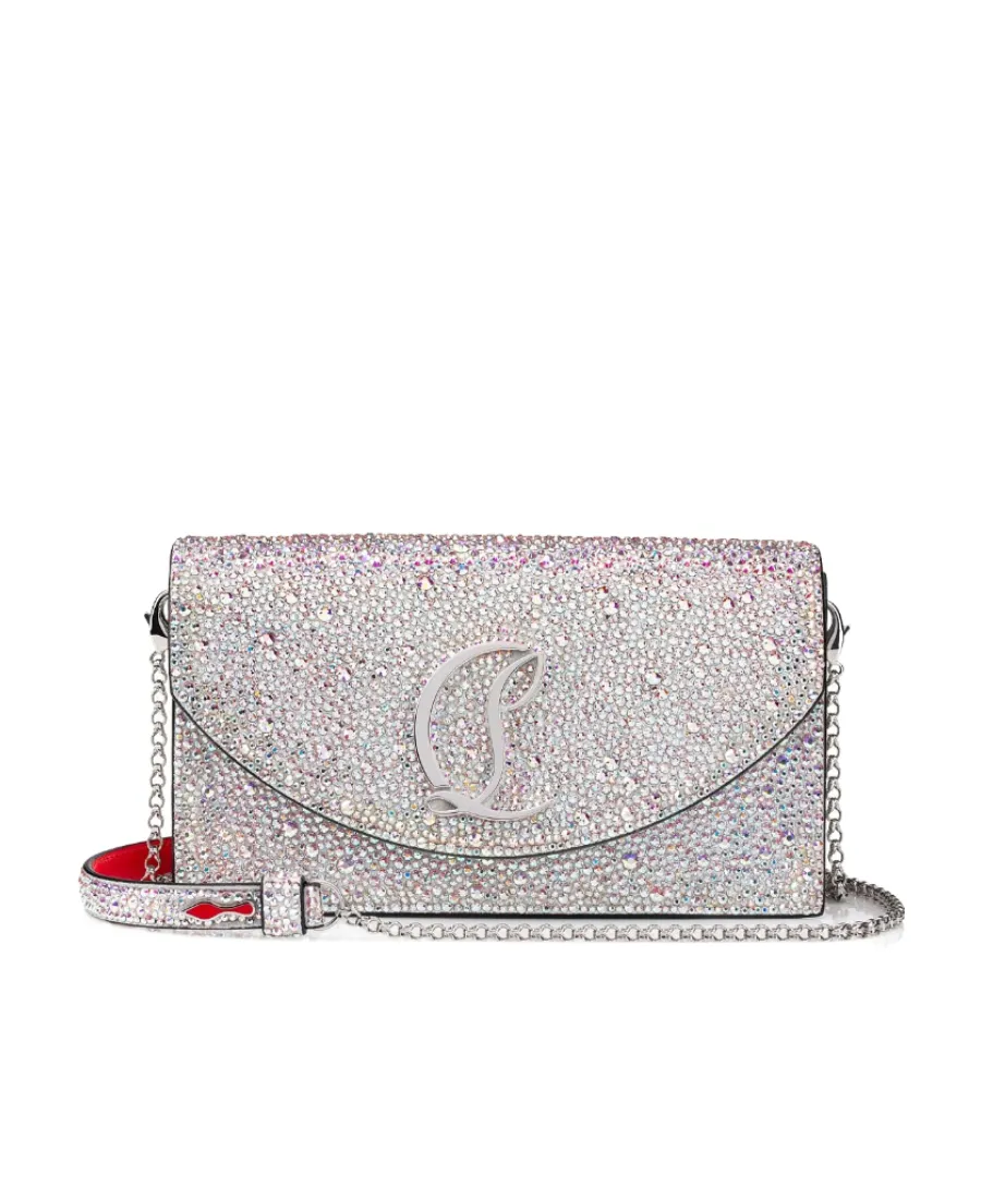 Logo Crystal Chain Shoulder Bag