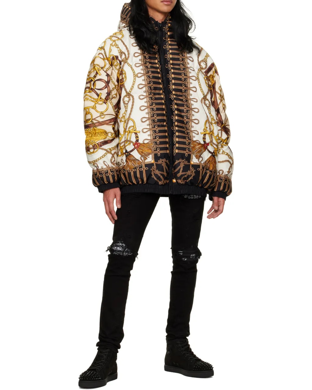Lou Spikes Embellished High-Top Sneakers