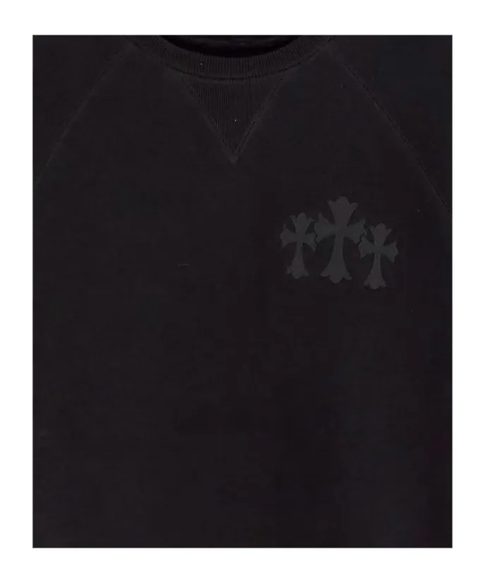 Logo Patch Leather Sweatshirt