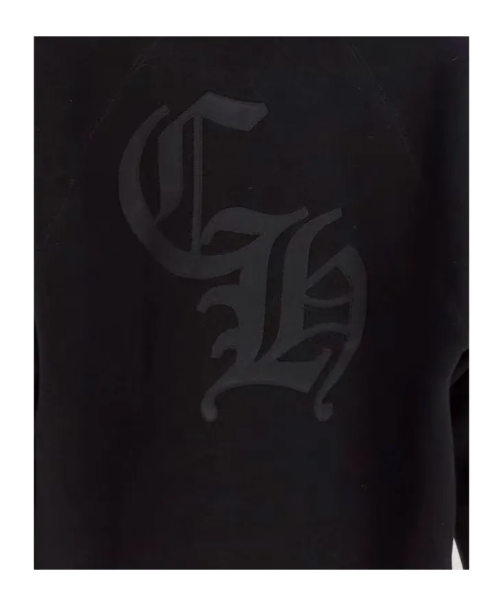 Logo Patch Leather Sweatshirt