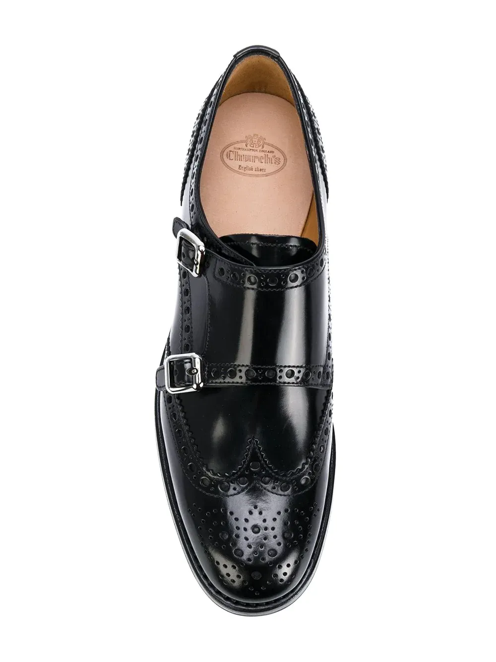 Monk-Strap Buckle Detailed Brogue Shoes