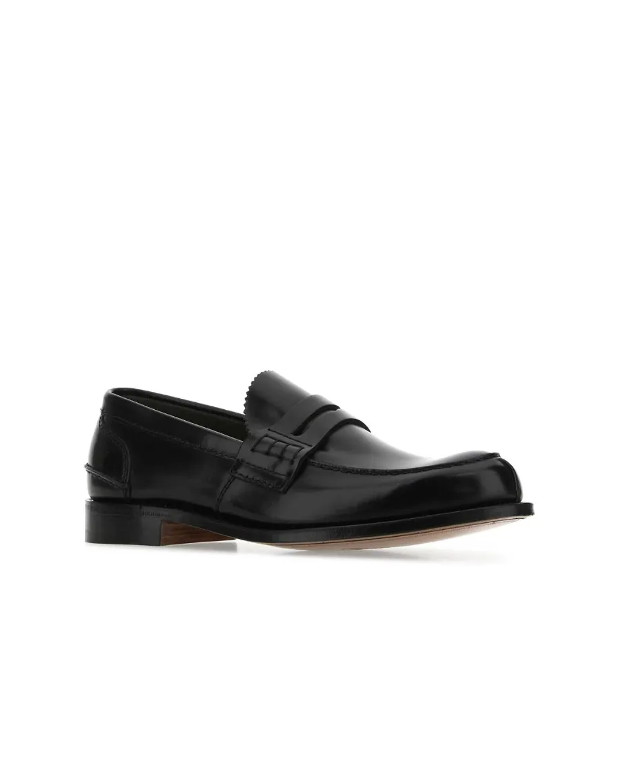 Penny-Slot Round Toe Loafers