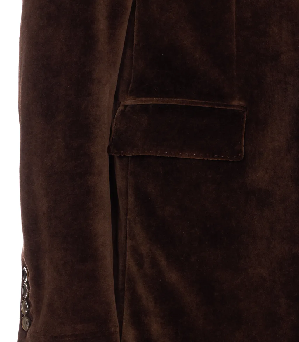 Velvet Single-Breasted Jacket