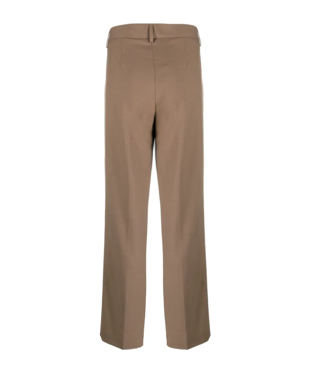 Straight-Leg Mid-Rise Trousers