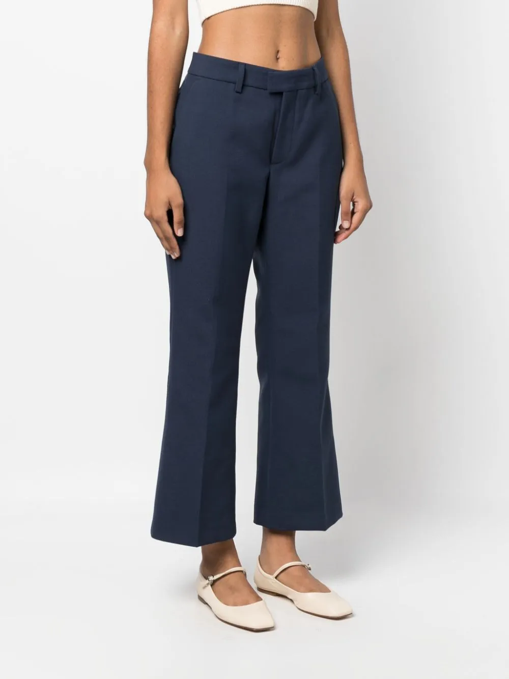 Wide-Leg Cropped Trousers