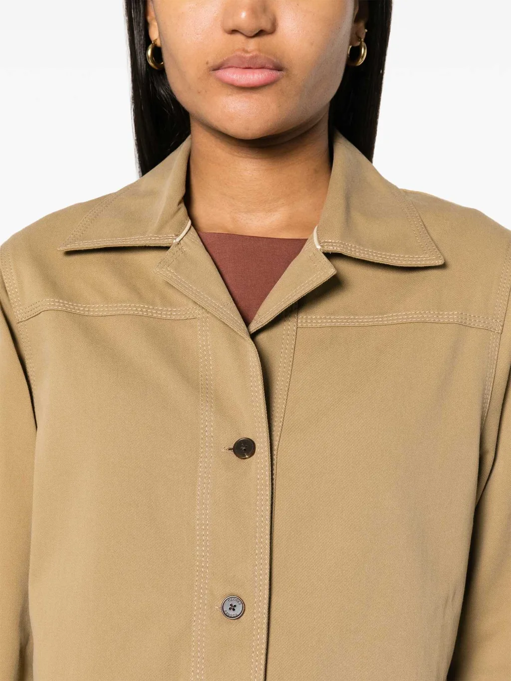 Panelled Twill Shirt Jacket