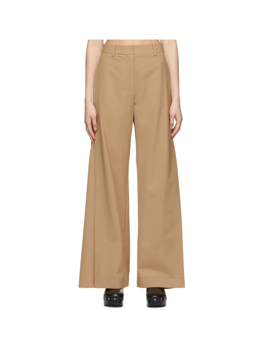 Mid-Waist Polyester Plain Casual Pants