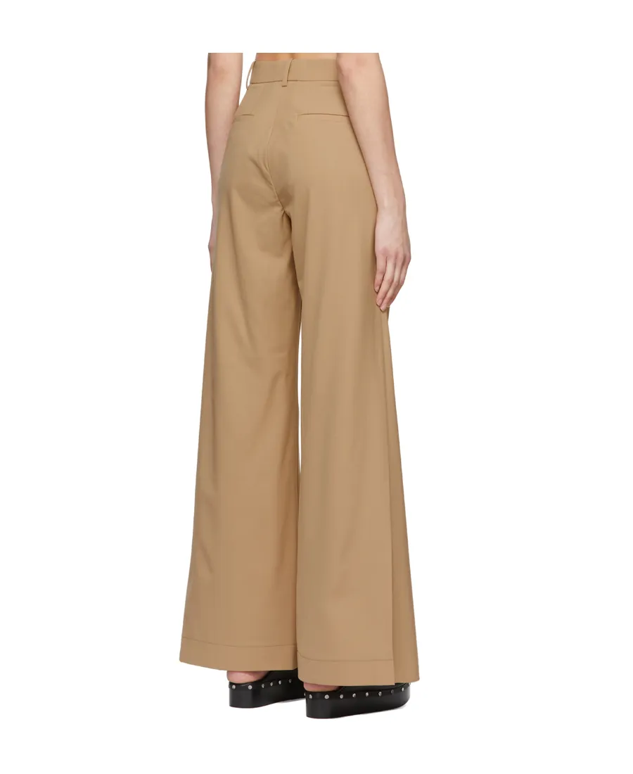 Mid-Waist Polyester Plain Casual Pants