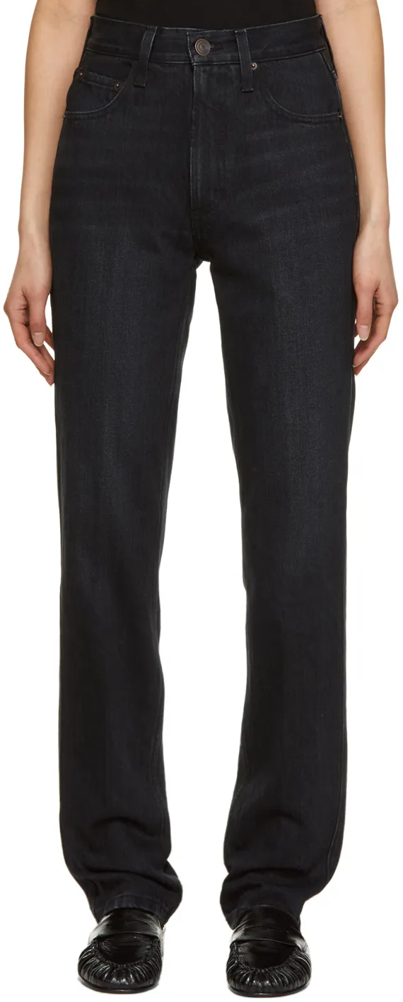 Logo High-Waisted Straight Jeans